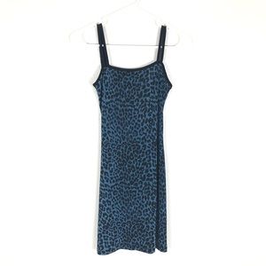 Blue and black cheetah print dress